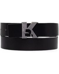 KARL LAGERFELD - Logo-Plaque Leather Belt - Lyst