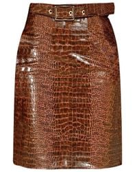 ROWEN ROSE - Jupe Crayon À Embossage Façon Croco - Lyst