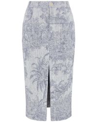 Lorena Antoniazzi - Slit Floral Print Skirt - Lyst