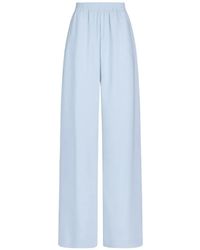 Oscar de la Renta - Elasticated-Waistband Wide-Leg Trousers - Lyst
