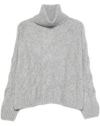 Allude - Cable-Knit Roll-Neck Sweater - Lyst
