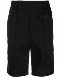 Ami Paris - Black Elasticated Bermuda Shorts - Lyst