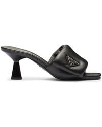 Prada - Padded Leather Mules 65 - Lyst