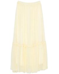 SOLOTRE - Tiered Ruffled Maxi Skirt - Lyst