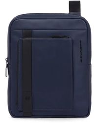 Piquadro - Logo-Embossed Leather Backpack - Lyst