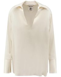 Semicouture - V-Neck Long-Sleeve Shirt - Lyst