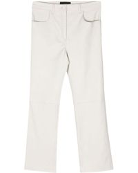 JOSEPH - Mid-rise Leather Trousers - Lyst