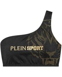 Philipp Plein - One-Shoulder Logo-Print Bikini Top - Lyst
