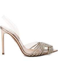 Aquazzura - 105Mm Gatsby Crystal-Embellished Slingback Pumps - Lyst