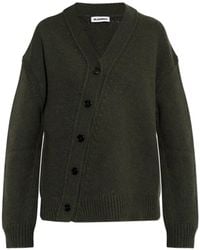 Jil Sander - V-Neck Ribbed-Trim Cardigan - Lyst
