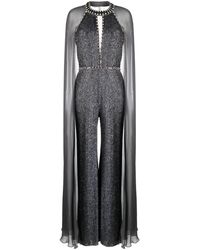 Jenny Packham - Mariella Sequinned Layered Silk Jumpsuit - Lyst