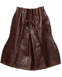 Prada - Jupe En Cuir À Coupe Mi-Longue - Lyst