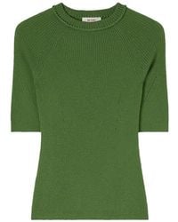 RETORI - Crochet-Detail Ribbed-Knit Cashmere T-Shirt - Lyst