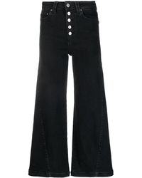 PAIGE - Button-detail Cropped Jeans - Lyst