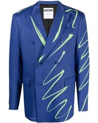 Moschino - Graphic-Print Double-Breasted Blazer - Lyst