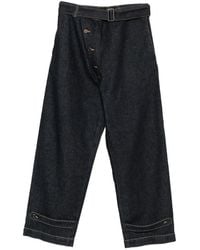 Cultura - Asymmetric-Fastening Buttoned-Cuff Jeans - Lyst