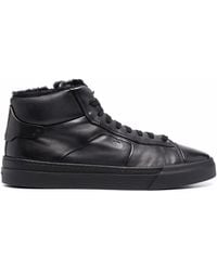 Santoni - Lace-up High-top Leather Sneakers - Lyst