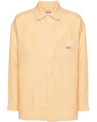 KENZO - Camicia Oversize Con Placca Logo - Lyst