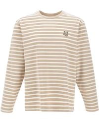 Maison Kitsuné - Fox-Head Striped Long-Sleeve Top - Lyst