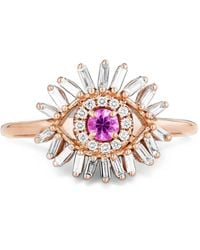 Suzanne Kalan - Mini Evil Eye Sapphire And Diamond Ring - Lyst
