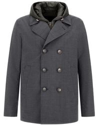 Herno - Jas Met Dubbele Rij Knopen En Capuchon - Lyst