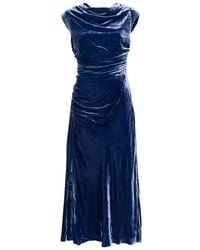 Jonathan Simkhai - Burke Draped Velvet Midi Dress - Lyst