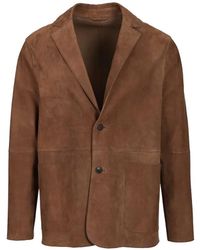 Al Duca d'Aosta - Single-Breasted Suede Blazer - Lyst