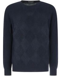 Ballantyne - Argyle-Knit Wool Sweater - Lyst