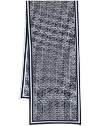 Balmain - Monogram-pattern Wool Scarf - Lyst