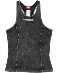 DIESEL - Irene Acid-Wash Logo-Patch Top - Lyst