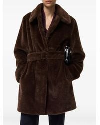 Burberry - Short Belted Faux-Fur Car Coat - Lyst