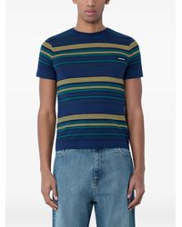 Miu Miu - Striped Chest-Pocket T-Shirt - Lyst