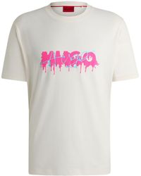 HUGO - T-Shirt mit Logo-Applikation - Lyst