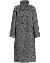 Dolce & Gabbana - Double-Breasted Flecked Wool-Blend Jacket With Leopard Print Lining - Lyst