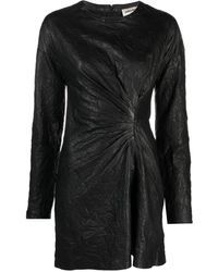 Zadig & Voltaire - Rixina Gathered Leather Minidress - Lyst