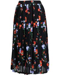 N°21 - Floral-print Pleated Midi Skirt - Lyst
