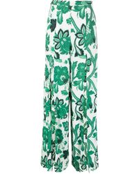 Etro - Floral-print Wide-leg Trousers - Lyst