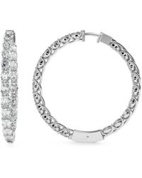 Diamond Essentials - Diamond Hoop Earrings - Lyst