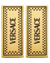 Versace - Pendientes con placa del logo grabada - Lyst