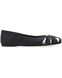Ferragamo - Gancini Ornament Flat Ballerina Shoes - Lyst