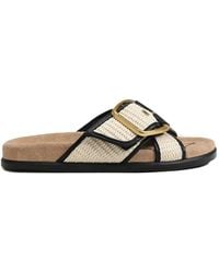 Sam Edelman - Buckle Raffia Sandals - Lyst