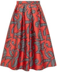 ALESSANDRO ENRIQUEZ - Graphic-Print Pleated Midi Skirt - Lyst