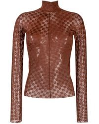 Forte Forte - Semi-sheer Lace Long-sleeved Top - Lyst