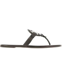 Tory Burch - Miller Logo-Plaque Sandals - Lyst