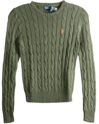 Polo Ralph Lauren - Cable-Knit Logo-Embroidered Sweater - Lyst
