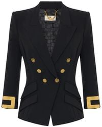 Elisabetta Franchi - Double-Breasted Blazer Jacket - Lyst