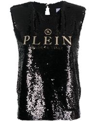Philipp Plein - Sequin-embellished Sleeveless Blouse - Lyst