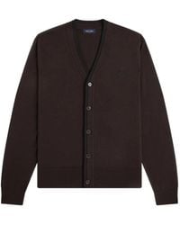 Fred Perry - Tipping-Detail Logo-Embroidered Cardigan - Lyst