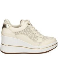 MICHAEL Michael Kors - Monogram-Pattern Wedge Sneakers - Lyst