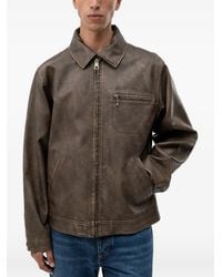 HUGO - Zip-Up Faux-Leather Jacket - Lyst